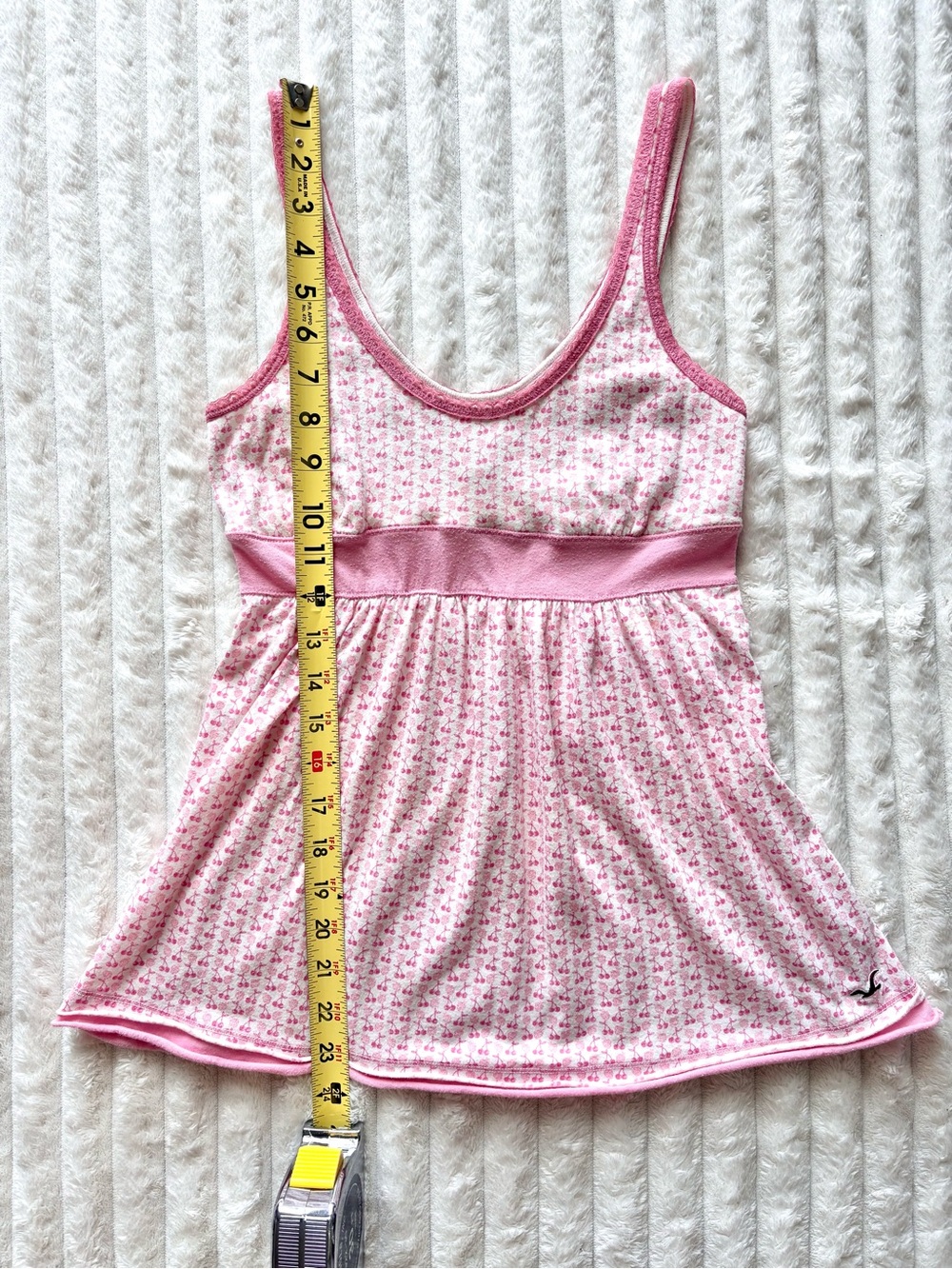 Vintage Y2K Rare Hollister Light Pink Cherry Babydoll Tank Top - Picture 8 of 8